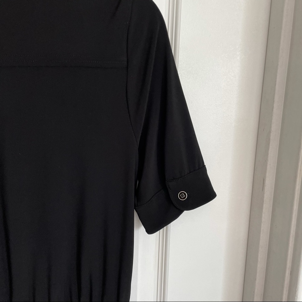 Whbm Structured Black Pocket Button Down Dress 4 - image 4